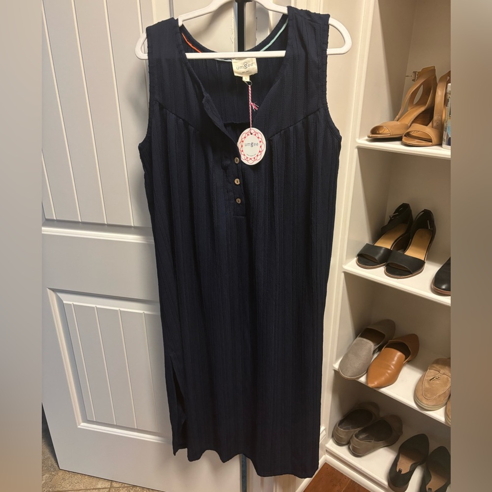 Umgee sleeveless midi side slits dress